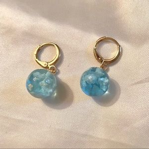 Blue cloud dangle earrings